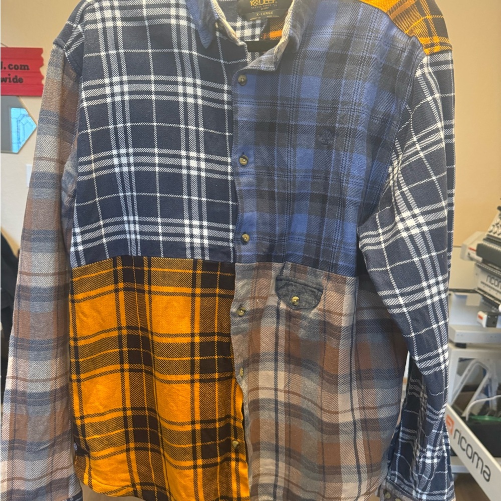 10.Deep Multicolor Patchwork Plaid Shirt